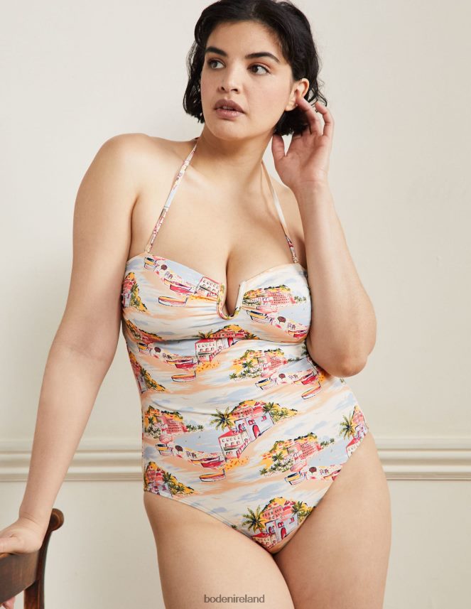 Ivory & Paradise Bay Clothing U-bar Halterneck Swimsuit Boden Women L466L62416