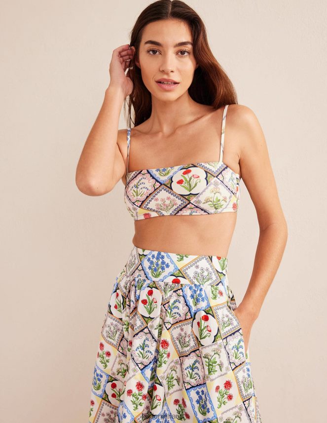 Ivory & Wild Bluebell Clothing Skinny Strap Bikini Top Boden Women L466L61491