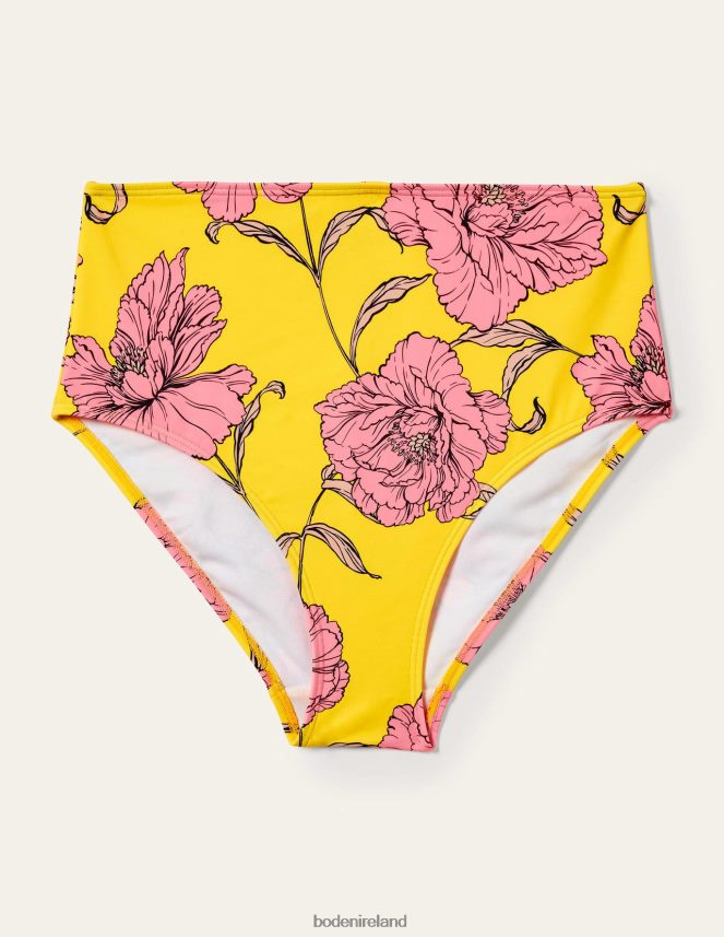 Lemon Fizz & Peony Bloom Clothing High Waisted Bikini Bottoms Boden Women L466L62227