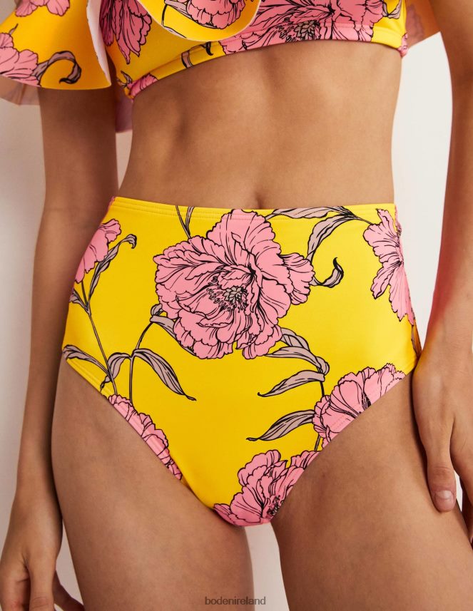 Lemon Fizz & Peony Bloom Clothing High Waisted Bikini Bottoms Boden Women L466L62227