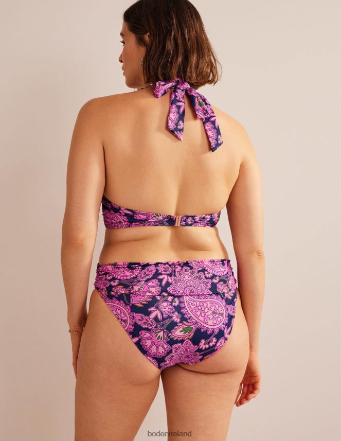 Navy & Paisley Terrace Clothing Classic Fold Bikini Bottoms Boden Women L466L62097