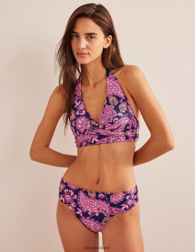 Navy & Paisley Terrace Clothing Levanzo Halter Bikini Top Boden Women L466L61522
