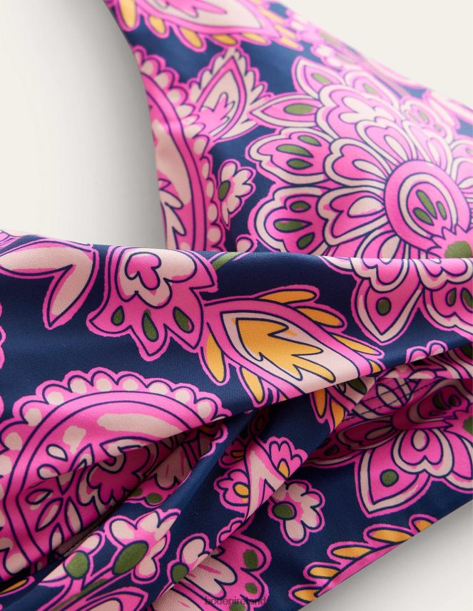 Navy & Paisley Terrace Clothing Levanzo Halter Bikini Top Boden Women L466L61522