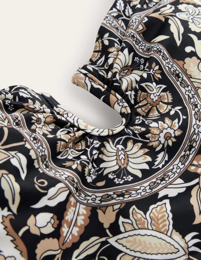 Nero & Paisley Vine Clothing U-bar Halterneck Swimsuit Boden Women L466L61313