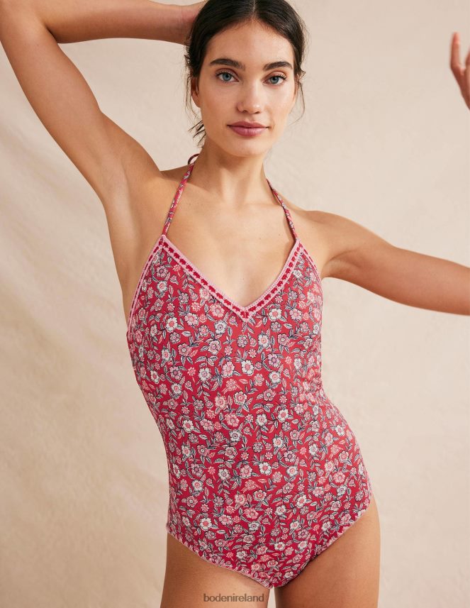 Poinsettia & Pansy Bloom Clothing Layered Crochet Swimsuit Boden Women L466L61517