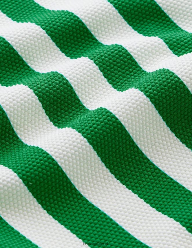 Rich Emerald & Ivory Stripe Clothing Skinny Strap Stripe Swimsuit Boden Women L466L62615