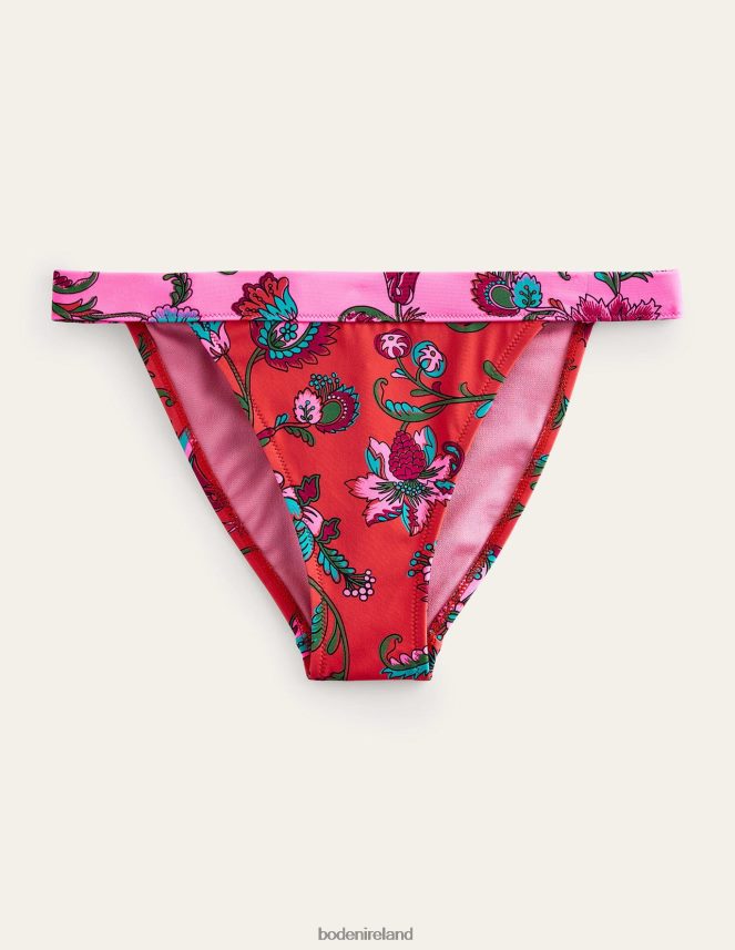 Spice Pink Floral Clothing Tanga Bikini Bottoms Boden Women L466L6305