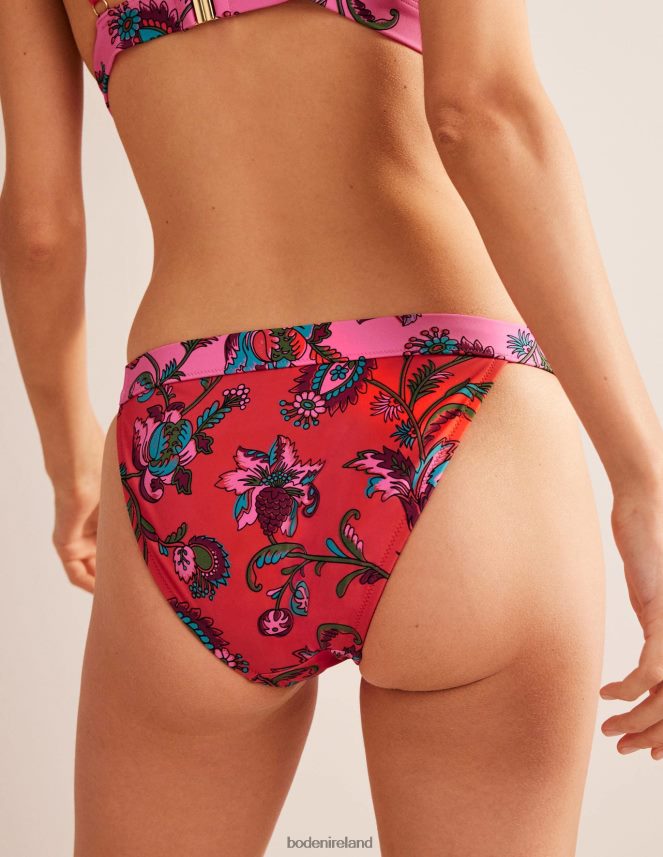 Spice Pink Floral Clothing Tanga Bikini Bottoms Boden Women L466L6305