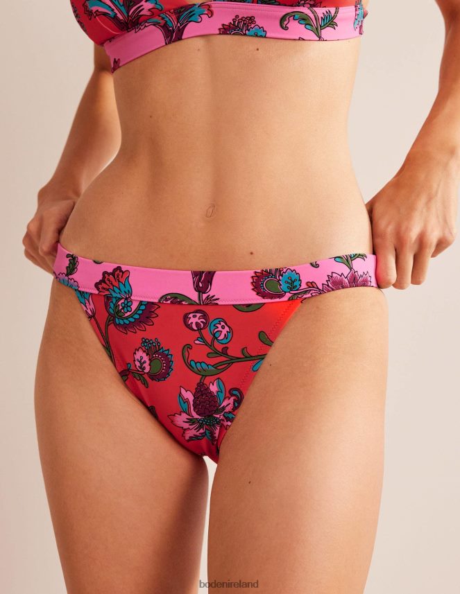 Spice Pink Floral Clothing Tanga Bikini Bottoms Boden Women L466L6305