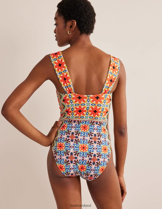 Tigerlily & Tapestry Geo Clothing Pleated Sweetheart Swimsuit Boden Women L466L62472