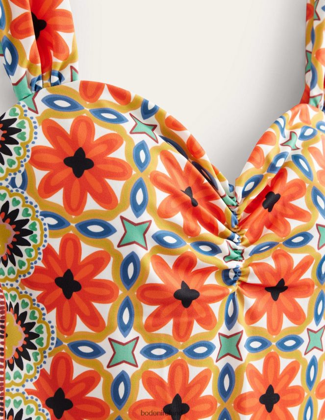 Tigerlily & Tapestry Geo Clothing Pleated Sweetheart Swimsuit Boden Women L466L62472