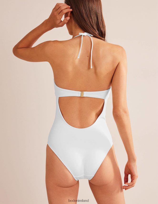 White Clothing Wrap Buckle Bandeau Swimsuit Boden Women L466L61636