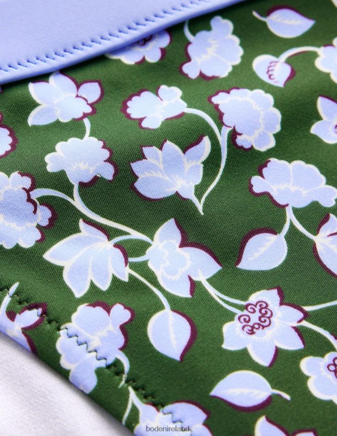 Winter Green & Blue Floral Clothing Tanga Bikini Bottoms Boden Women L466L6266