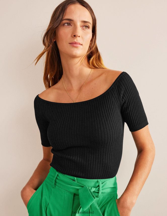 Black Clothing Off Shoulder Rib Top Boden Women L466L61818