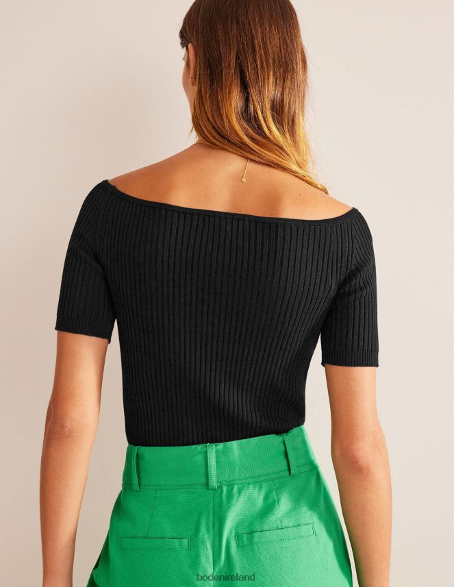 Black Clothing Off Shoulder Rib Top Boden Women L466L61818