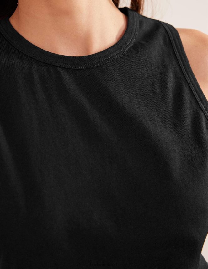 Black Clothing Pure Cotton Cropped Vest Boden Women L466L61751