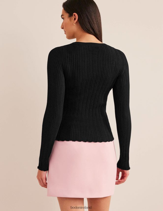 Black Clothing Ribbed Pointelle Top Boden Women L466L61674