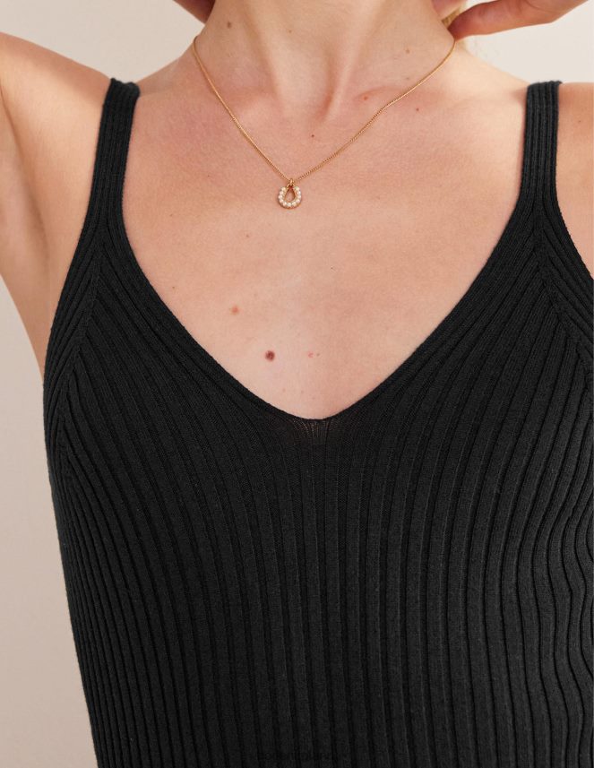 Black Clothing Ribbed Vest Top Boden Women L466L61807