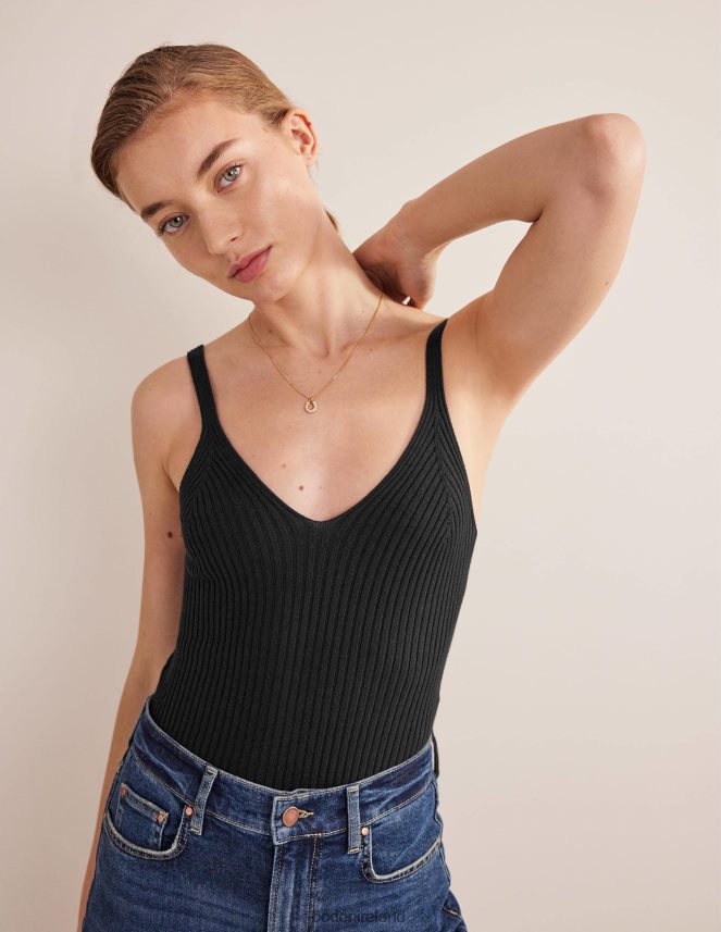 Black Clothing Ribbed Vest Top Boden Women L466L61807