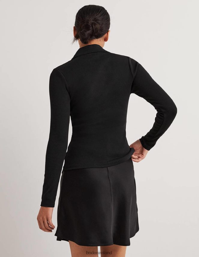 Black Clothing Ruched Front Jersey Shirt Boden Women L466L6157