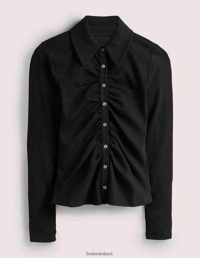 Black Clothing Ruched Front Jersey Shirt Boden Women L466L6157
