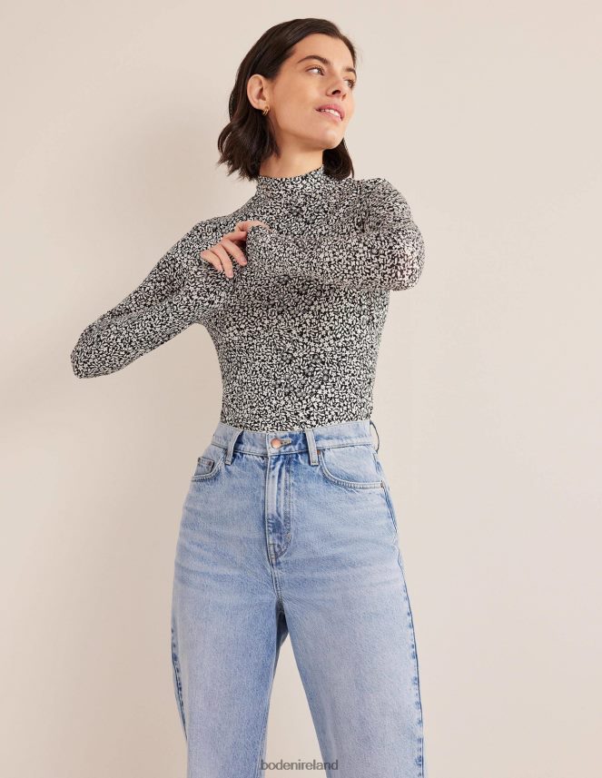 Black & Sunflower Clothing Jersey High Neck Top Boden Women L466L61819