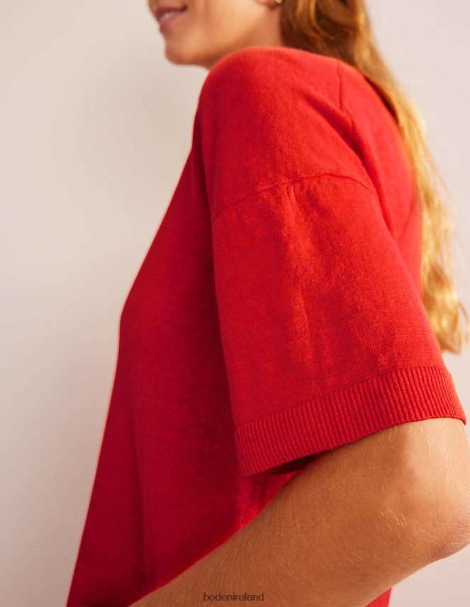 Blood Orange Clothing Knitted Linen T-Shirt Boden Women L466L61469