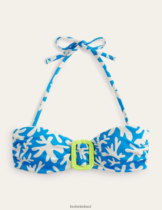 Blue & Abstract Foliage Clothing Wrap Buckle Bandeau Top Boden Women L466L61905