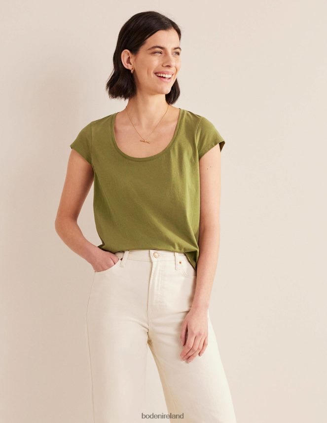 Capulet Olive Clothing Pure Cotton Scoop Neck T-Shirt Boden Women L466L61767