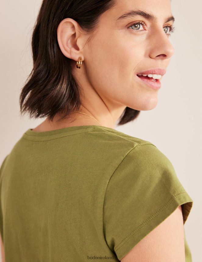 Capulet Olive Clothing Pure Cotton Scoop Neck T-Shirt Boden Women L466L61767