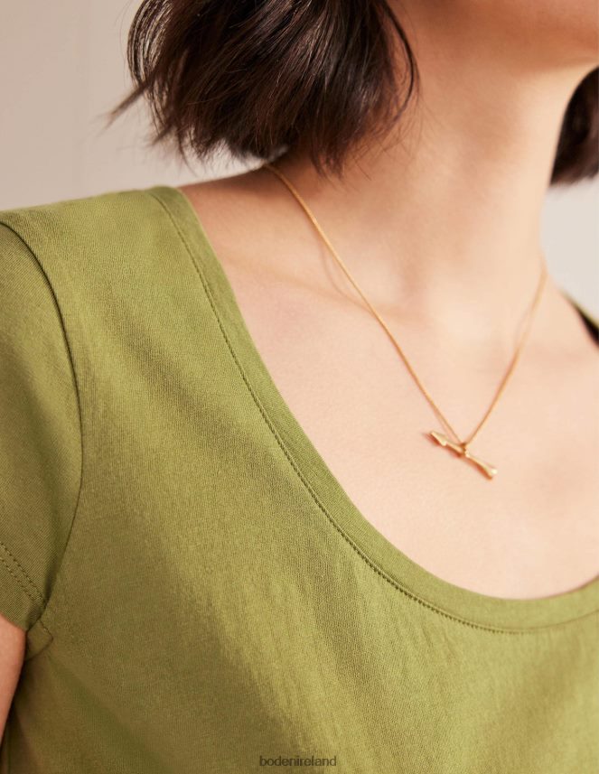 Capulet Olive Clothing Pure Cotton Scoop Neck T-Shirt Boden Women L466L61767