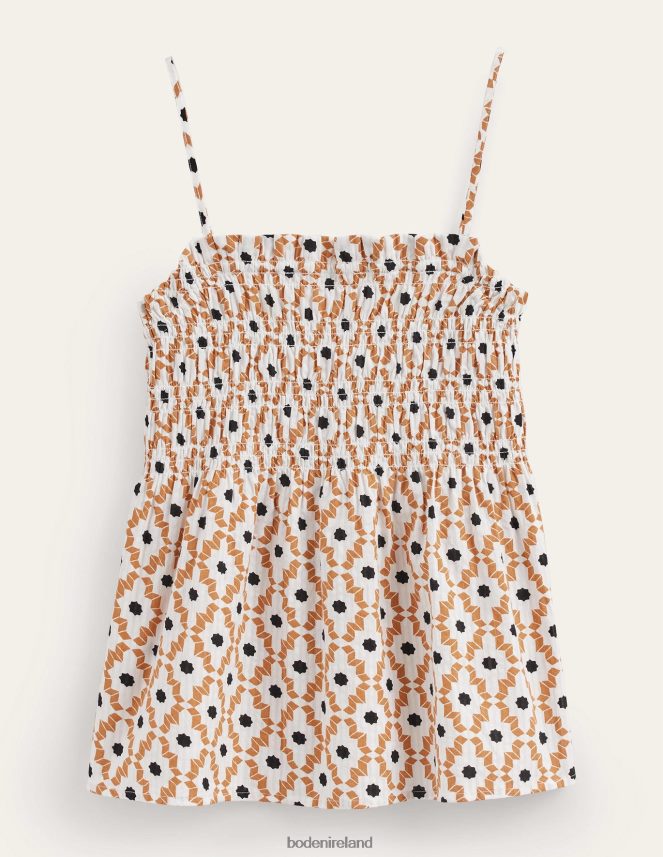 Cashew & Geo Diamond Clothing Smocked Cami Top Boden Women L466L61716