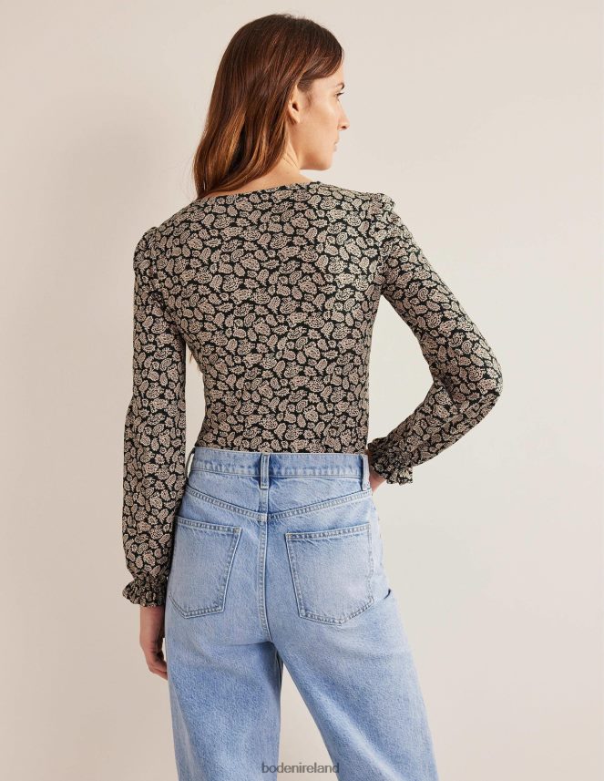 Cavelo Nero & Paisley Pop Clothing Button Front V-Neck Top Boden Women L466L62262