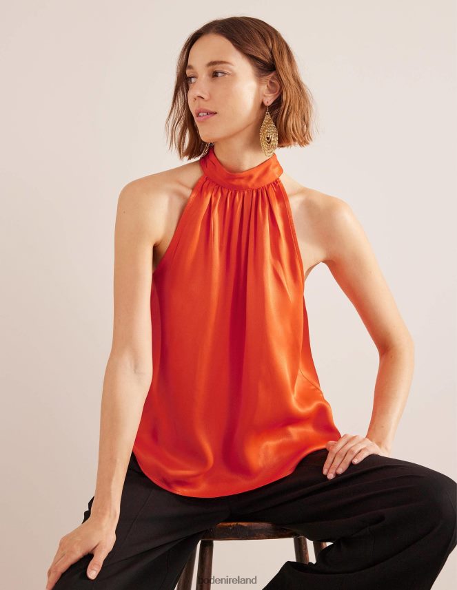 Cherry Tomato Clothing Satin Cutaway Top Boden Women L466L61483