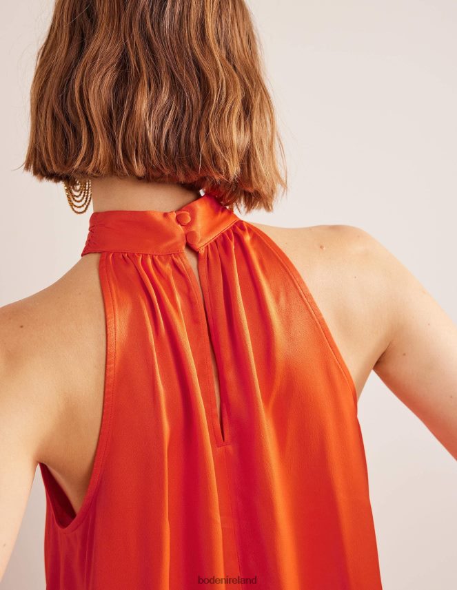 Cherry Tomato Clothing Satin Cutaway Top Boden Women L466L61483