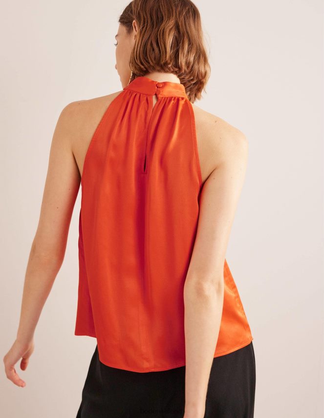 Cherry Tomato Clothing Satin Cutaway Top Boden Women L466L61483