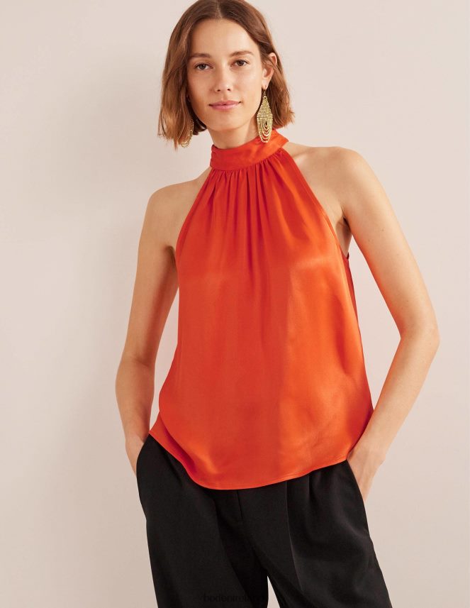 Cherry Tomato Clothing Satin Cutaway Top Boden Women L466L61483