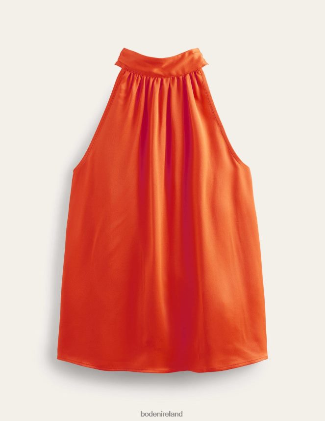 Cherry Tomato Clothing Satin Cutaway Top Boden Women L466L61483