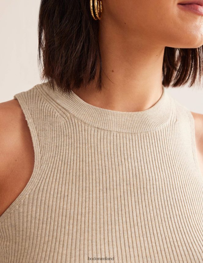 Chinchilla Melange Clothing Ribbed Racer Vest Boden Women L466L61054