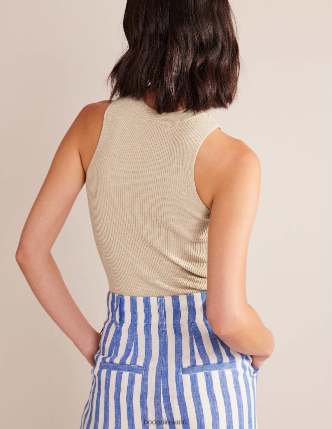 Chinchilla Melange Clothing Ribbed Racer Vest Boden Women L466L61054