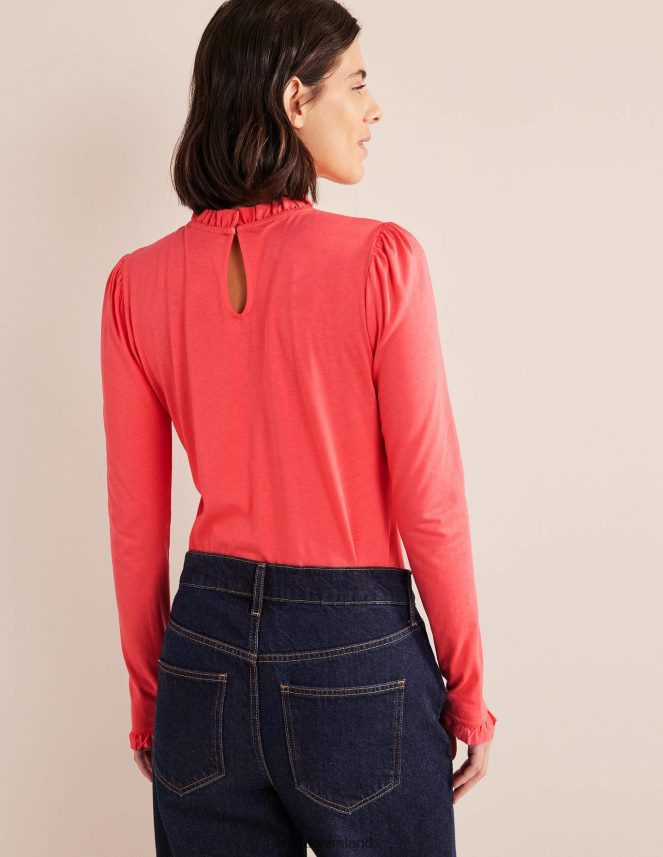 Coral Clothing Supersoft Frill Detail Top Boden Women L466L61670