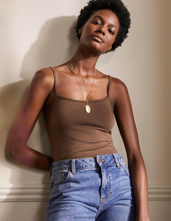 Deep Brown Clothing Plain Cami Top Boden Women L466L6205