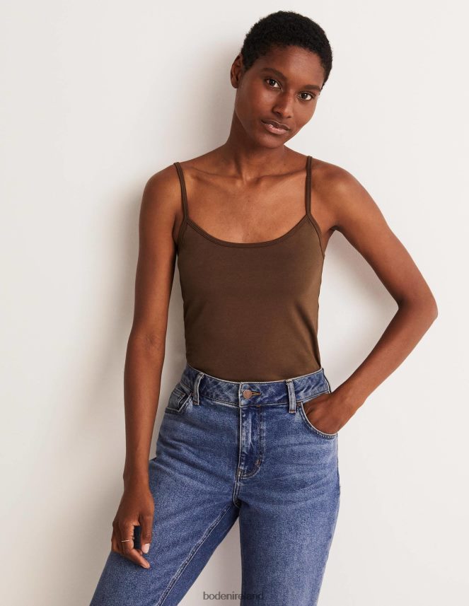 Deep Brown Clothing Plain Cami Top Boden Women L466L6205