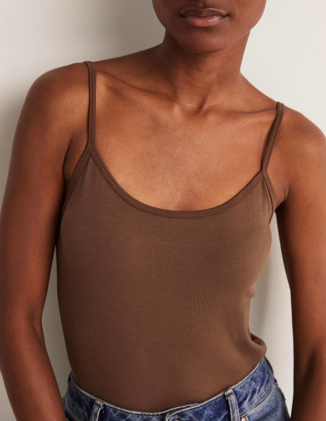 Deep Brown Clothing Plain Cami Top Boden Women L466L6205