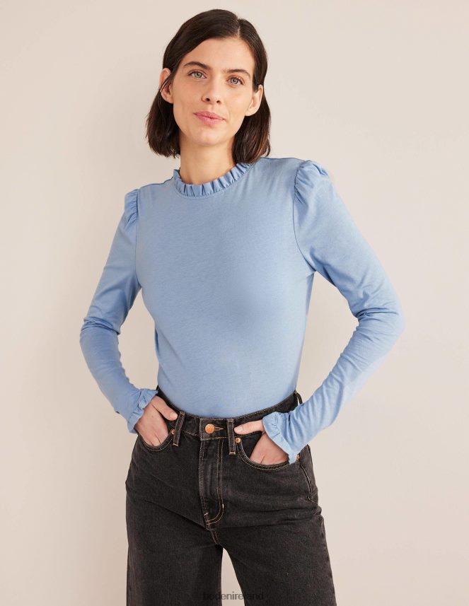 Delph Blue Clothing Supersoft Frill Detail Top Boden Women L466L61990