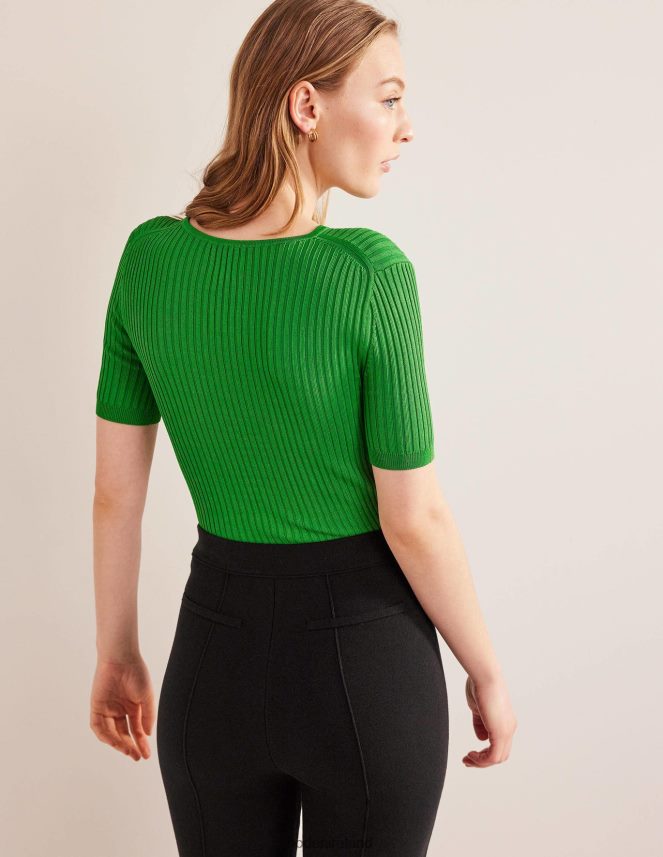 Frog Clothing Ribbed Knitted T-Shirt Boden Women L466L61612