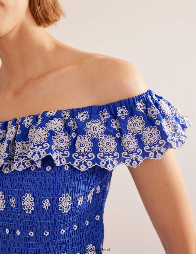 Island Sapphire Clothing Off Shoulder Broderie Top Boden Women L466L61099