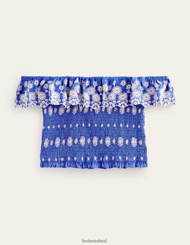 Island Sapphire Clothing Off Shoulder Broderie Top Boden Women L466L61099