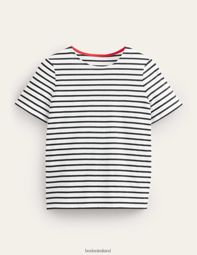 Ivory & Black Clothing Bea Short Sleeve Breton Boden Women L466L6172