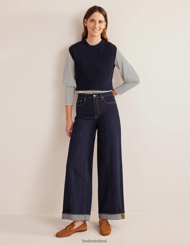 Ivory/Black Clothing Sleeve Detail Ribbed Top Boden Women L466L61493